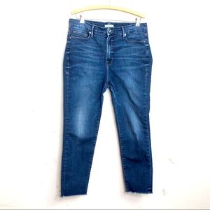 Good American good leg high rise skinny raw hem jeans